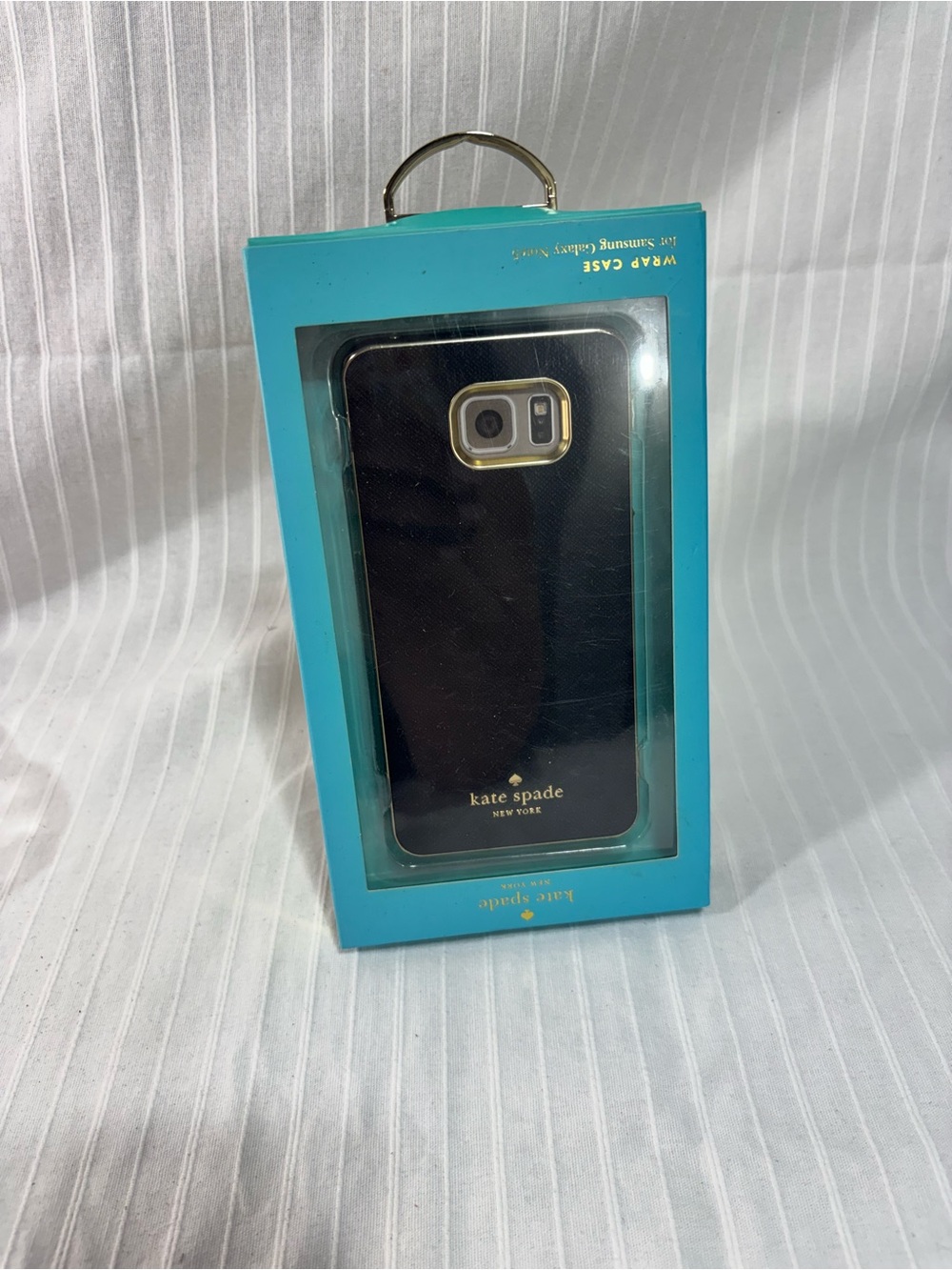 Kate Spade New York Samsung Galaxy S6 Metallic Gold Black Wrap Case NIB